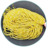 Perline Agata in giallo naturale, agata gialla, Cerchio, lucido, DIY & sfaccettati, giallo, 3mm, Venduto per 39 cm filo