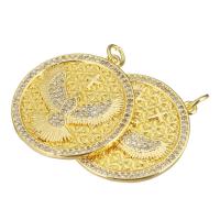 Cubic Zirconia Micro Pave Brass Pendant gold color plated micro pave cubic zirconia Approx 3mm Sold By Lot