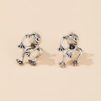 Zinc Alloy Stud Earring Frog plated Unisex nickel lead & cadmium free 44mm Sold By Pair