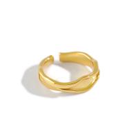 925 sterling zilver Manchet Finger Ring, Onregelmatige, plated, verstelbaar & voor vrouw, meer kleuren voor de keuze, Maat:6.5, Verkocht door PC