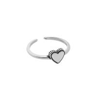 925 Sterling Silver Cuff Finger Ring Heart vintage & adjustable & for woman 6.5mm 1.4mm 16.5mm US Ring Sold By PC