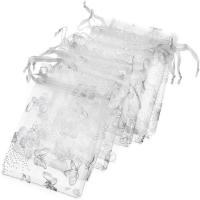 Gauze Drawstring Bag silver accent Sold By Lot