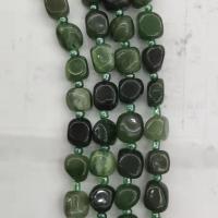 Jasper sten Bead, Oregelbunden, DIY, grön, 10x12mm, 25PC/Strand, Såld Per 38 cm Strand