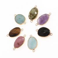 Gemstone Connector Brass with Natural Stone faceted Sold By PC