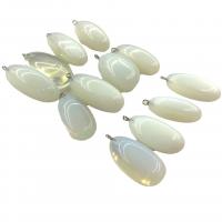 Pendentifs opale de mer, Opaline, avec fer, pepite, poli, blanc, 17-24mm, Vendu par PC