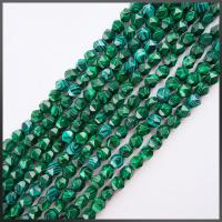Malachit Perlen, rund, poliert, Star Cut Faceted & DIY, grün, 8mm, verkauft per 38 cm Strang