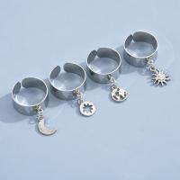 Zinklegering ringen, Zinc Alloy, 4 stuks & mode sieraden & voor vrouw, oorspronkelijke kleur, Verkocht door Stel