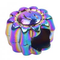 Zink Alloy stort hål pärla, färgrik pläterade, mode smycken, flerfärgad, 10x12mm, Säljs av PC