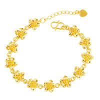 Mosiądz bransoletki, Platerowane w kolorze złota, biżuteria moda, złoty, sprzedane przez PC