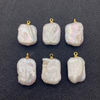 Freshwater Pearl Pendants with Brass gold color plated fashion jewelry & DIY white Sold By PC