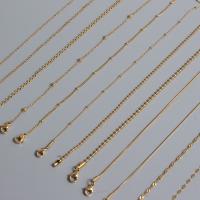 Titanium Steel Necklace Chain gold color plated Approx 1.4mm Sold By Strand