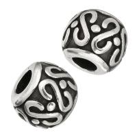 Stainless Steel Large Hole Beads polished Approx 5mm Sold By PC