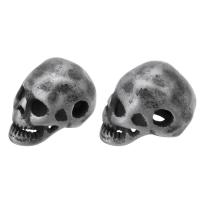 Stainless Steel Beads Skull gun black plated Approx 2mm Sold By Lot