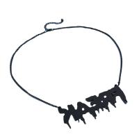 Halloween Necklace Zinc Alloy with Acrylic with 2.76 extender chain fashion jewelry & Halloween Jewelry Gift & for woman black Length 24.8 Inch Sold By PC