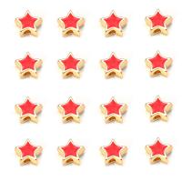 Zinc Alloy Jewelry Beads Star gold color plated fashion jewelry & enamel Sold By Bag