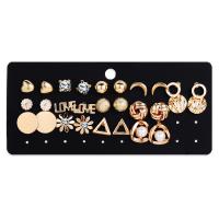 Zinc Alloy Earring Set earring gold color plated 14 pieces golden nickel lead & cadmium free Sold By Set