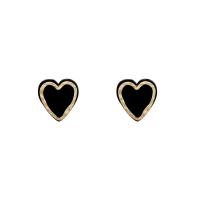 قرط اﻷكريليك والمجوهرات, سبائك الزنك, مع أكريليك, قلب, لون الذهب مطلي, نمط الكورية & للمرأة, 20x40mm, تباع بواسطة زوج