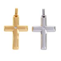 Stainless Steel Cross Pendants plated DIY & Unisex & with rhinestone Approx 5mm Sold By PC