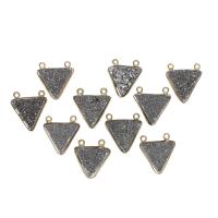 Resin Connector Brass with Resin Triangle imitation natural quartz mixed colors Sold By PC