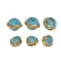 Turquoise Beads Brass with turquoise Round mixed colors Sold By PC