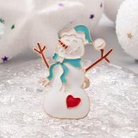 Christmas Finger Ring Zinc Alloy Snowman gold color plated enamel golden Sold By PC