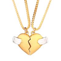 Couple Necklace Zinc Alloy Heart plated & for couple nickel lead & cadmium free Sold By Set
