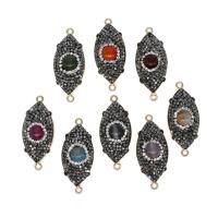 Gemstone Connector Brass with Rhinestone Clay Pave & Gemstone Sold By PC