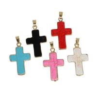 Turquoise Pendant Brass with turquoise Cross Sold By PC