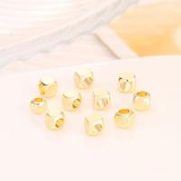Brass Jewelry Beads 18K Gold with Brass Square plated Sold By Bag