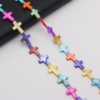 Natural Colored Shell Beads Freshwater Shell Cross DIY mixed colors Sold Per 38 cm Strand
