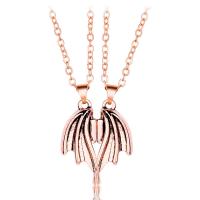 Couple Necklace Zinc Alloy with brass chain & Wax Cord with 1.96inch extender chain Wing Shape plated 2 pieces & with magnetic & for couple nickel lead & cadmium free Length Approx 21.6 Inch Sold By Set