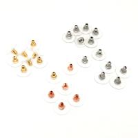 Stainless Steel Ear Nut , Brass, with Plastic, plated, more colors for choice, 11.50x6mm, Sold By PC