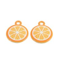 Resina-Pendant, resina, arancio, colori misti, 20x15x2mm, 100PC/borsa, Venduto da borsa