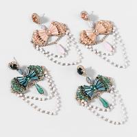 Kolczyk z kryształem górskim, Stop cynku, ze Tworzywa ABS perła & Akryl, biżuteria moda & dla kobiety & z kamieniem, dostępnych więcej kolorów, 85x47mm, sprzedane przez para