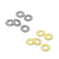 Perles intercalaires en alliage de zinc, beignet, Plaqué d'or, plus de couleurs à choisir, 8x8x2mm, Vendu par PC