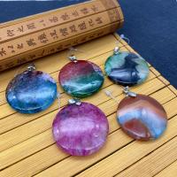 Agate Jewelry Pendants Flat Round 37mm Sold By PC