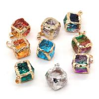 Quartz Gemstone Pendants with Zinc Alloy Square plated fashion jewelry Sold By PC
