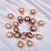 Cultured No Hole Freshwater Pearl Beads DIY purple pink 13-14mm Sold By Bag