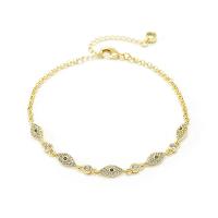 Evil Eye Jewelry Bracelet Brass gold color plated micro pave cubic zirconia & for woman nickel lead & cadmium free Length Approx 12.99 Inch Sold By PC
