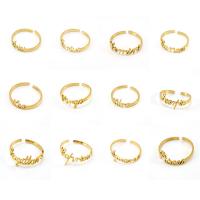 Stainless Steel Finger Ring gold color plated fashion jewelry & Zodiac symbols jewelry golden 180mm Sold By PC