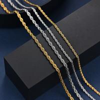 Stainless Steel Nekclace Chain, Roestvrij staal, plated, Franse touwketting & DIY & verschillende grootte voor keus, meer kleuren voor de keuze, Verkocht door PC