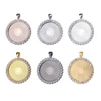 Zinc Alloy Pendant Cabochon Setting Round plated with rhinestone 25mm Sold By PC