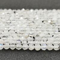 Perline in pietra di luna, Moonstone, Cerchio, gioielli di moda & sfaccettati, bianco, Venduto per 39 cm filo