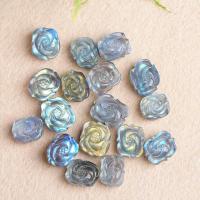 Natural Moonstone Beads Flower Carved grey Sold By PC