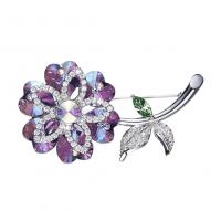 CRYSTALLIZED™ Element Crystal Brooch Brass with CRYSTALLIZED™ Flower platinum plated faceted nickel lead & cadmium free Sold By PC