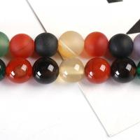 Prirodni Rainbow ahat perle, Višenamjenski agat, Krug, uglađen, različite veličine za izbor, više boja za izbor, Prodano Per Približno 14.57 inčni Strand