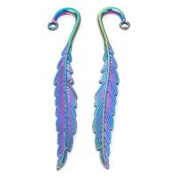 Zinc Alloy Feather Pendants plated mixed colors Sold By PC