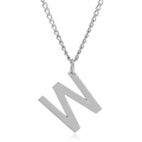 Zinc Alloy Jewelry Necklace Letter W plated fashion jewelry & for woman original color Length 44 cm Sold By PC