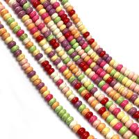 Syntetisk Turkos Bead, Abacus, DIY & olika storlek för val, blandade färger, Såld Per Ca 15 inch Strand