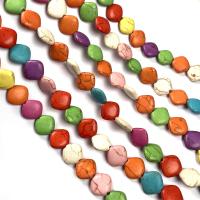 Turquesa sintética grânulos, miçangas, Rhombus, DIY, cores misturadas, 12mm, vendido para Aprox 15 inchaltura Strand